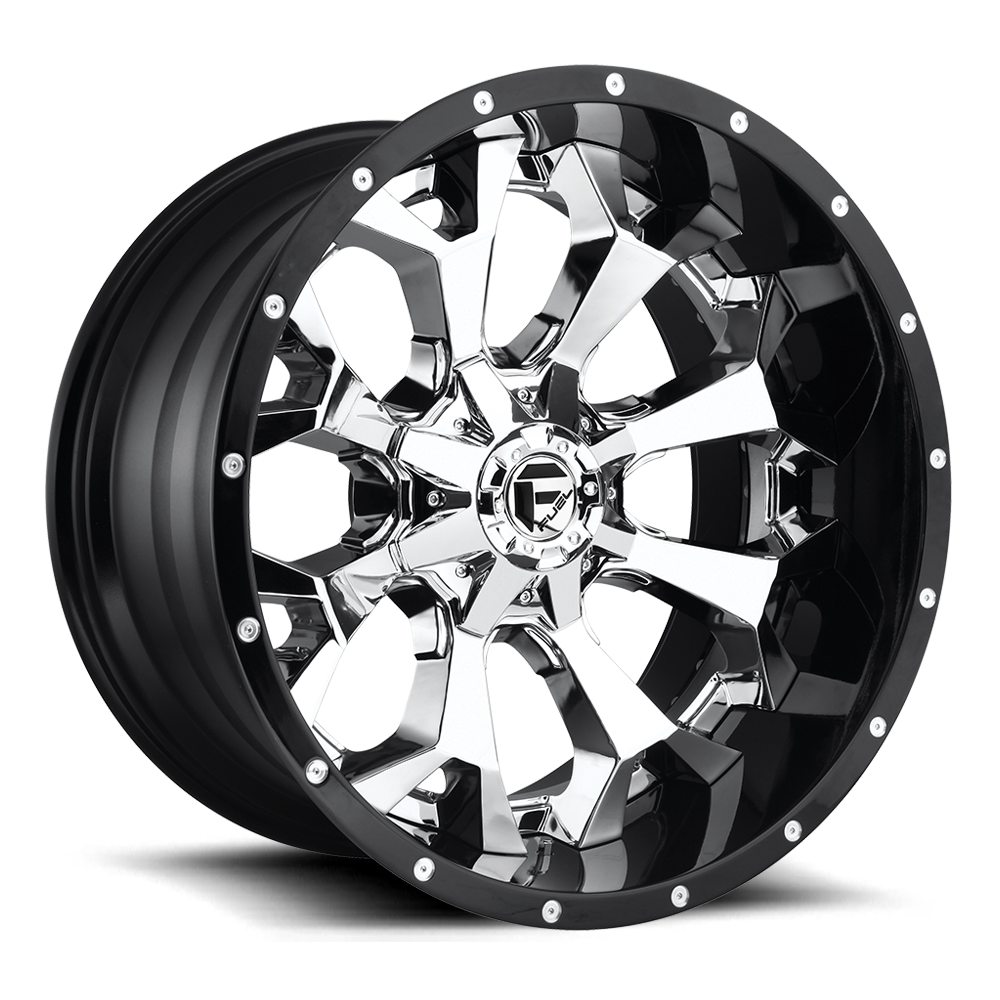 Assault Model D246      Chrome Face w/ Gloss Black Lip     20x10 / 20x12 / 22x10 / 22x12     6 / 8Lug